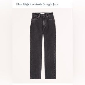 Abercrombie & Fitch The Ankle Straight Ultra High Rise Jeans. Black, 27 R.